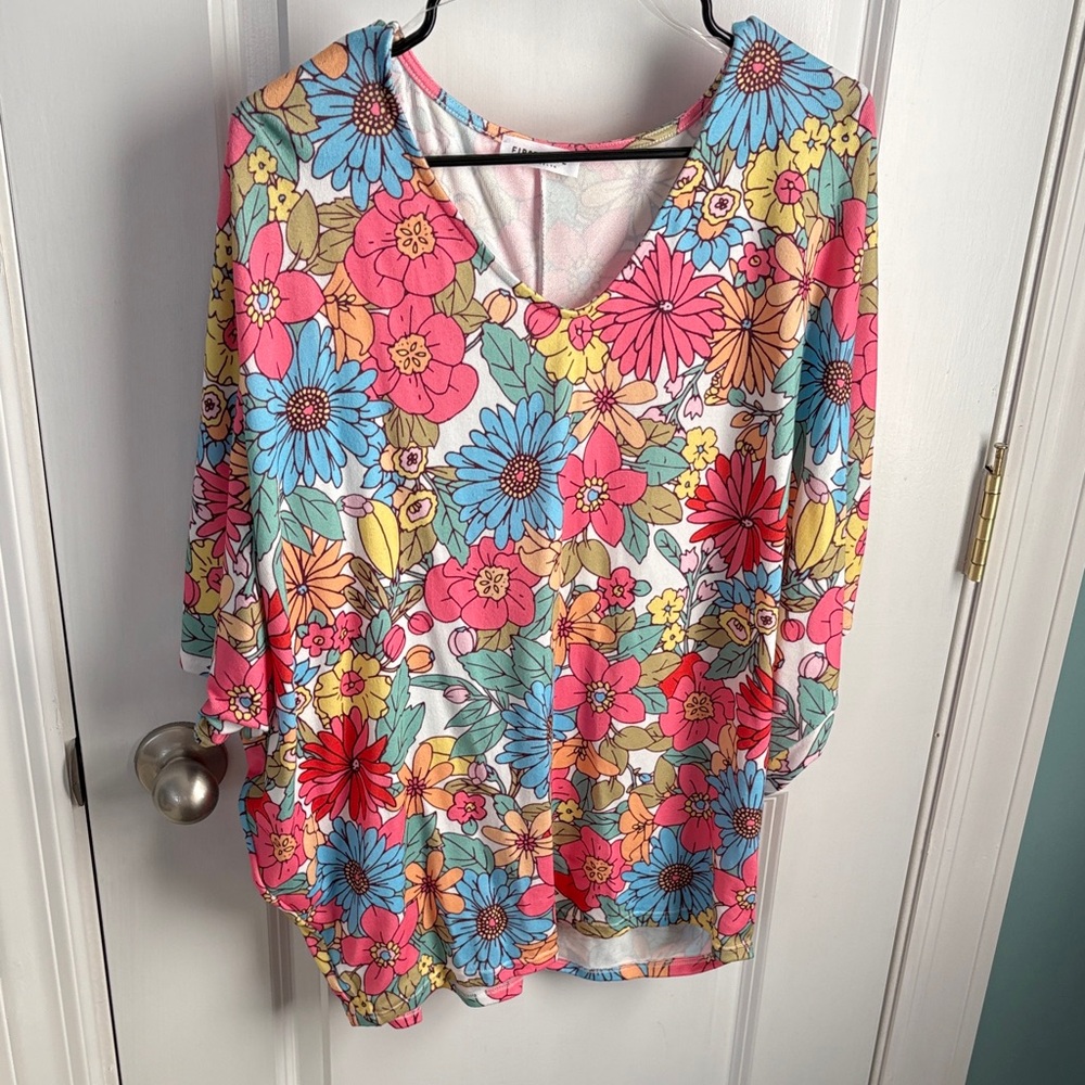 First Love Multicolor Floral Hoodie